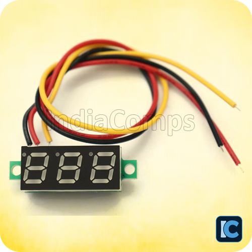 0.72 cm (0.28 inch) 0-100V Three Wire DC Voltmeter Red 0.72 cm (0.28 inch) 0-100V Three Wire DC Voltmeter Red